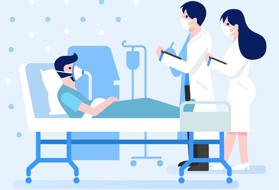covid 19 infected patient rest in hospital vector 30288526