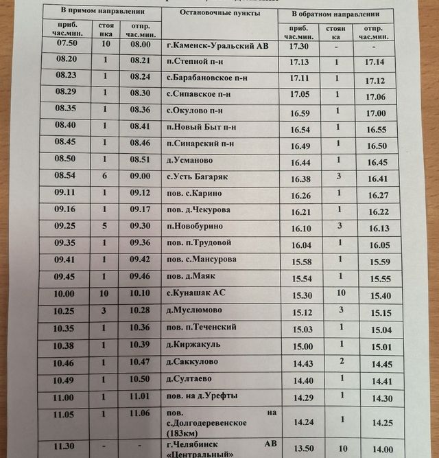 В февраля начнет работу новый междугородной автобусный маршрут Каменск-Уральский - Челябинск