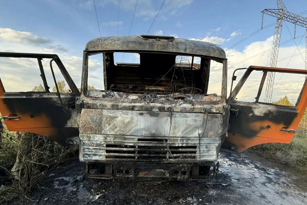 В деревне «Беловодье» горел автомобиль «Камаз»