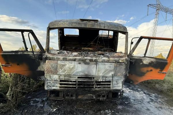 В деревне «Беловодье» горел автомобиль «Камаз»